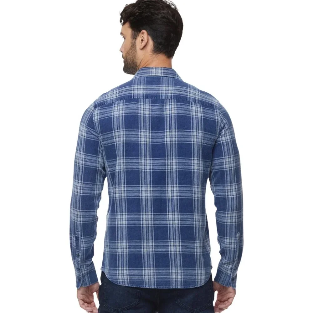 Flag & Anthem Stockbridge Vintage Washed Shirt – Navy/Grey - Picture 3 of 3